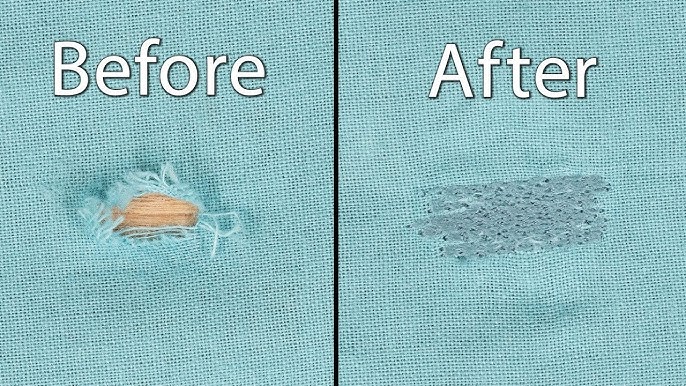 Clothes repair before and after